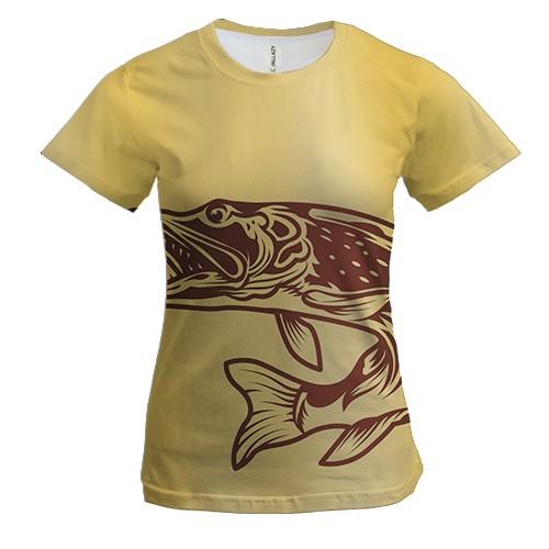 Жіноча 3D футболка с бронзовой рыбкой