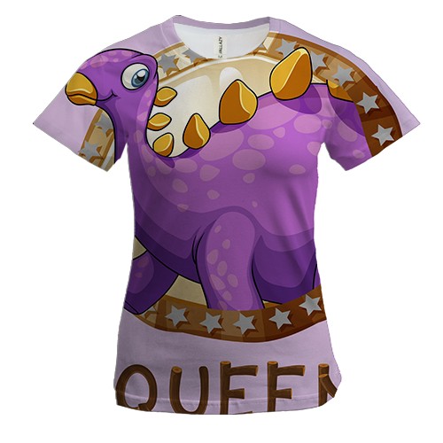 Жіноча 3D футболка з королевою динозавром