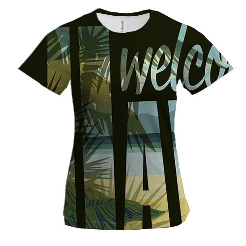 Женская 3D футболка Welcome to Hawaii (2)