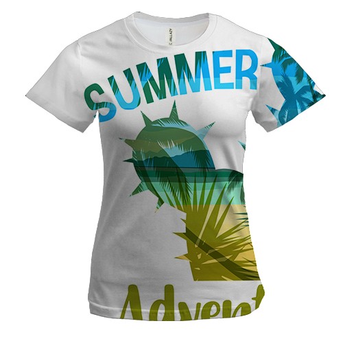 Женская 3D футболка Summer Adventure