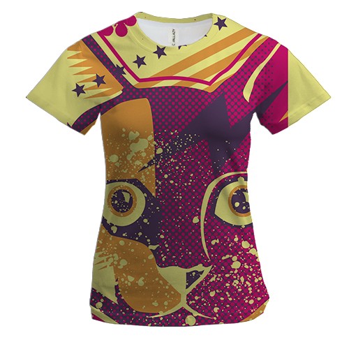 Жіноча 3D футболка з арт-котом