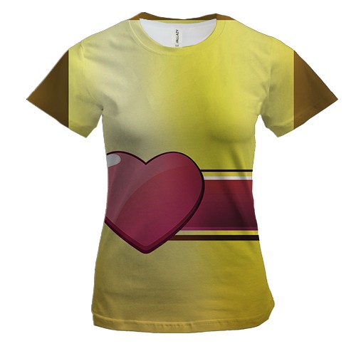 Женская 3D футболка с линейным сердечком