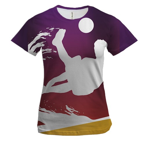 Жіноча 3D футболка з пляжним футболом