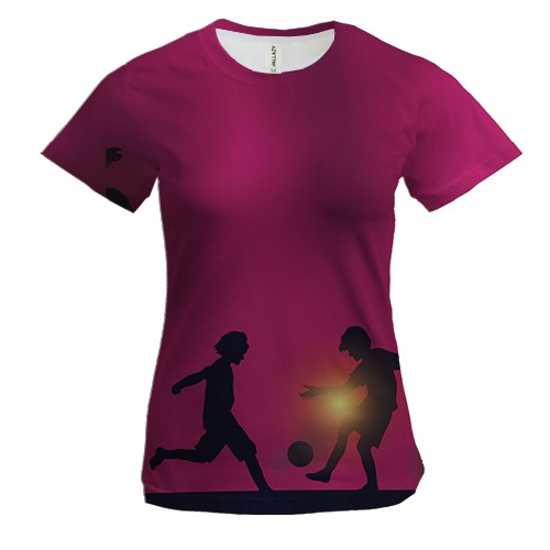 Жіноча 3D футболка з пляжним футболом (2)