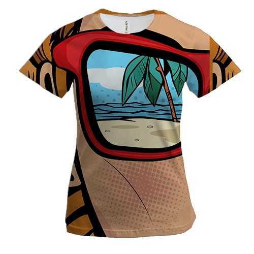 Женская 3D футболка Pop art girl