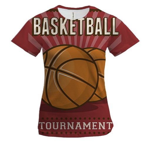 Женская 3D футболка Basketball Tournament