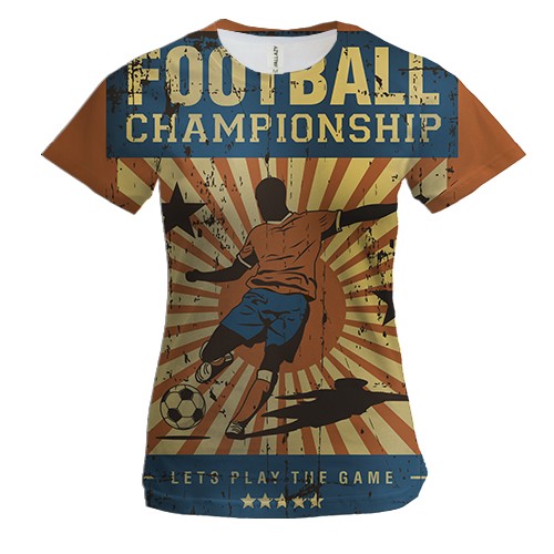 Женская 3D футболка Football Championship