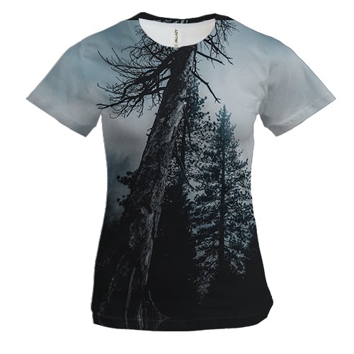 Жіноча 3D футболка з деревом в лісі