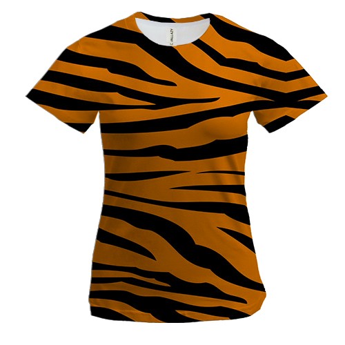 Женская 3D футболка с тигровой кожей