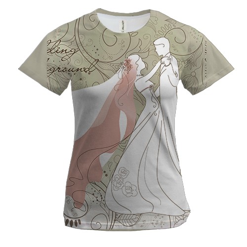 Женская 3D футболка с танцующей парой