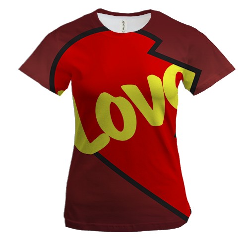 Жіноча 3D футболка з написом "Love" (Love is)