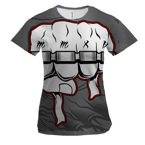 Жіноча 3D футболка з кулаком і кастетом