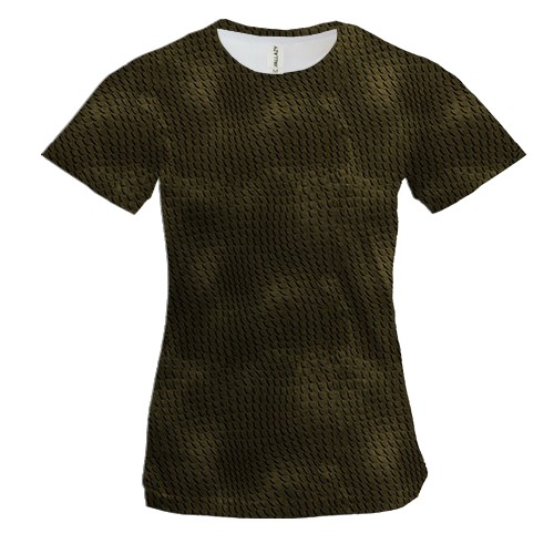 Женская 3D футболка с кожей рептилии