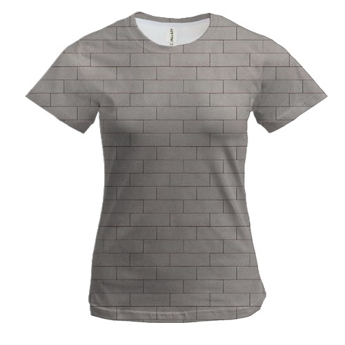 Жіноча 3D футболка з білою цегляною стіною