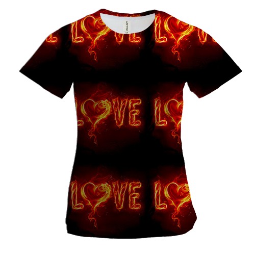 Жіноча 3D футболка з написом "love"