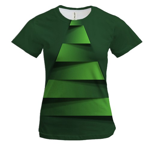 Жіноча 3D футболка з стрічковою ялинкою