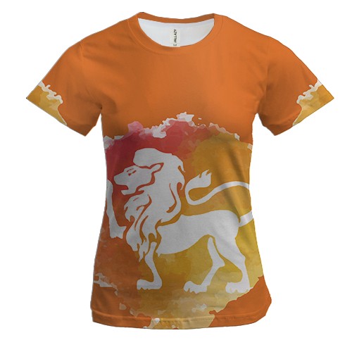 Жіноча 3D футболка з акварельних Львом