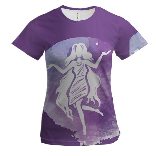 Женская 3D футболка с акварельной Девой