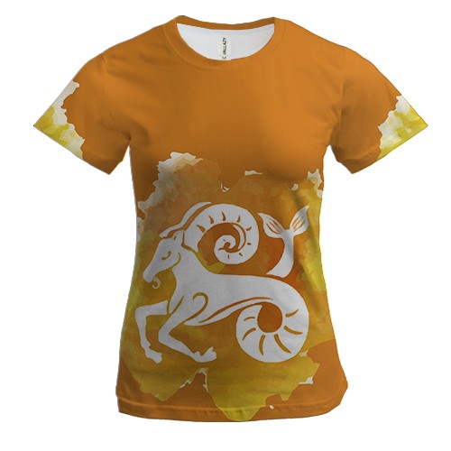 Жіноча 3D футболка з акварельних Козерогом