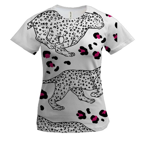 Жіноча 3D футболка з гепардами