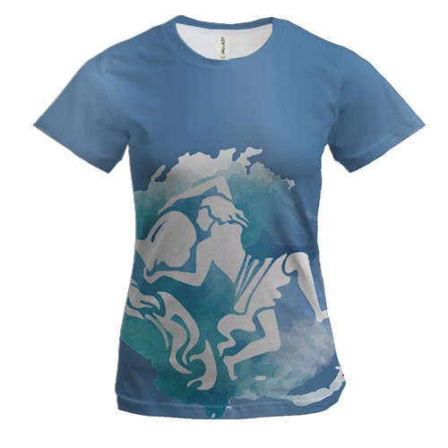 Жіноча 3D футболка з акварельних Водолієм