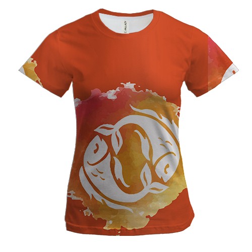 Жіноча 3D футболка з акварельними Рибами