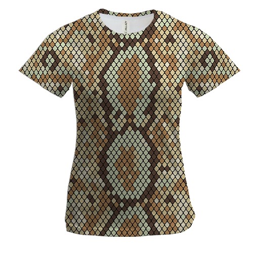 Женская 3D футболка с кожей питона
