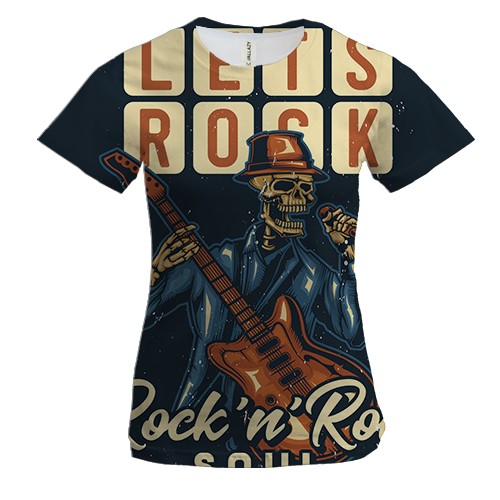 Женская 3D футболка Lets rock soul