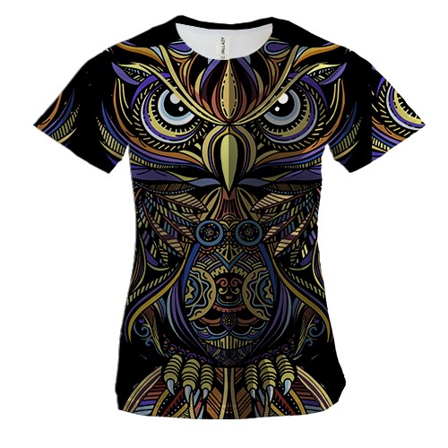 Жіноча 3D футболка з візерункової совою
