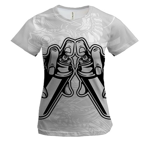 Жіноча 3D футболка з балончиками фарби