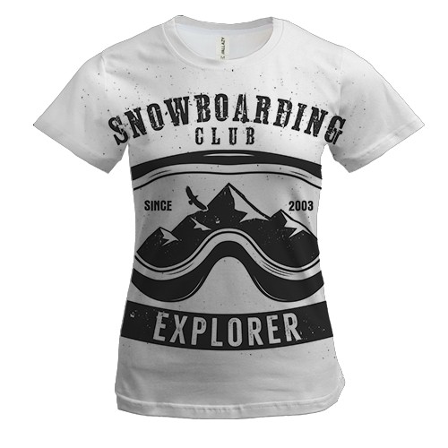 Жіноча 3D футболка Snowboarding Explorer