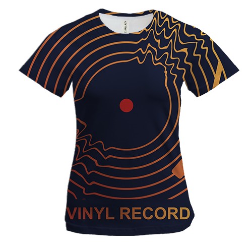 Женская 3D футболка Vinyl record