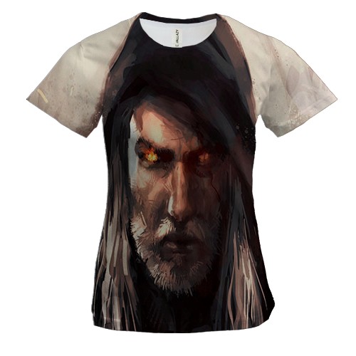 Женская 3D футболка Witcher 3 - Wild Hunt (Геральт в капюшоне)