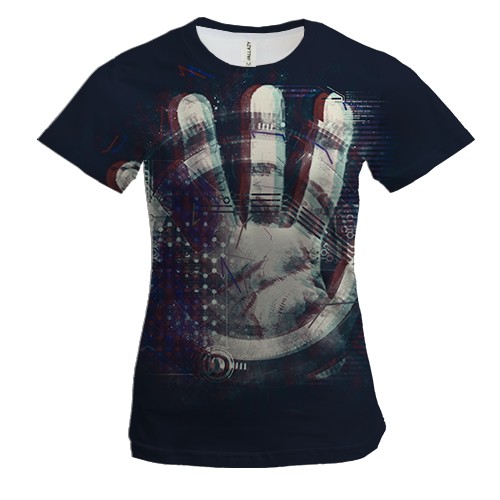 Жіноча 3D футболка з кібер долонею