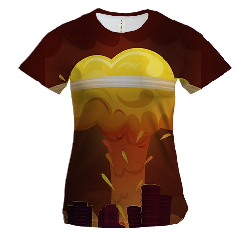 Жіноча 3D футболка з ядерним вибухом