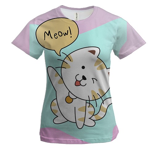 Жіноча 3D футболка з котом Meow