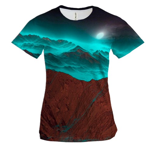 Жіноча 3D футболка з гірським пейзажем