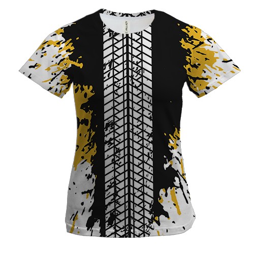 Женская 3D футболка со следами шин