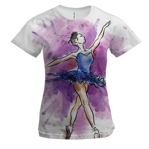 Жіноча 3D футболка з балериною