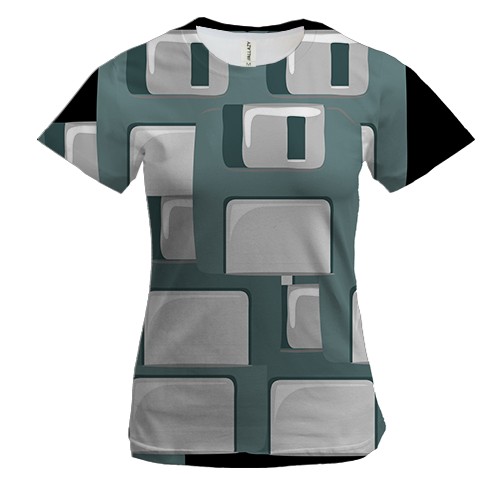 Жіноча 3D футболка з дискетами