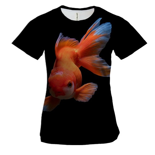 Жіноча 3D футболка із золотою рибкою