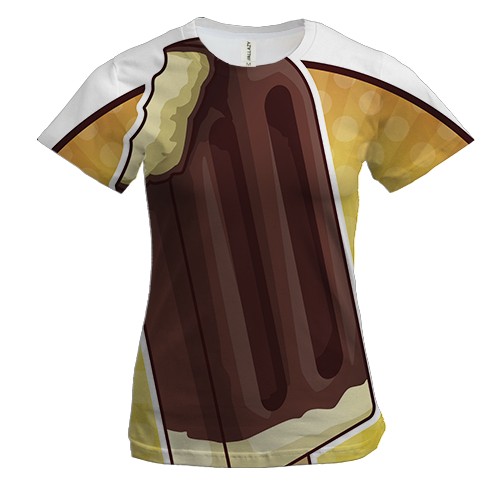 Женская 3D футболка с шоколадным мороженым