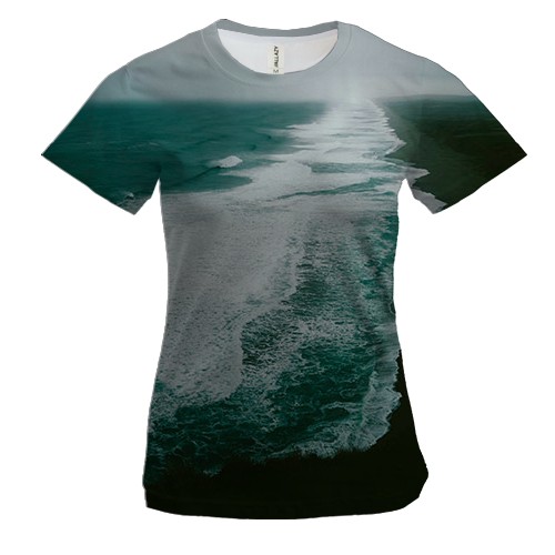 Женская 3D футболка с побережьем