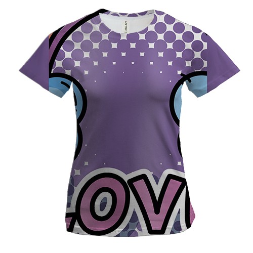 Жіноча 3D футболка Pop art love