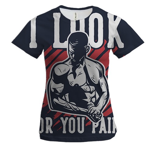 Женская 3D футболка I look for you pain