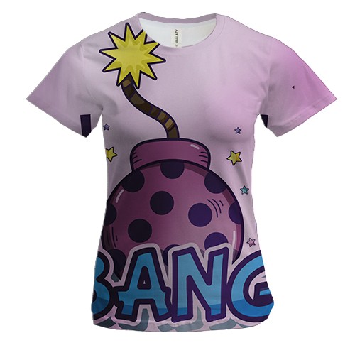 Женская 3D футболка Pop art Bang