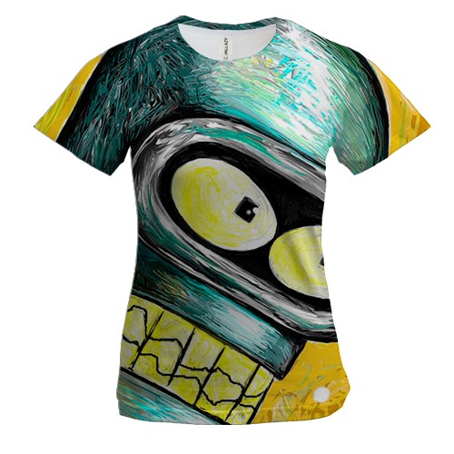 Женская 3D футболка с Бендером (Футурама)