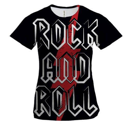 Женская 3D футболка Rock and Roll стрела