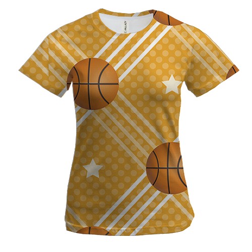 Жіноча 3D футболка Pop art Basketball