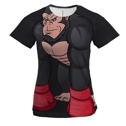 Жіноча 3D футболка з орангутангом боксером